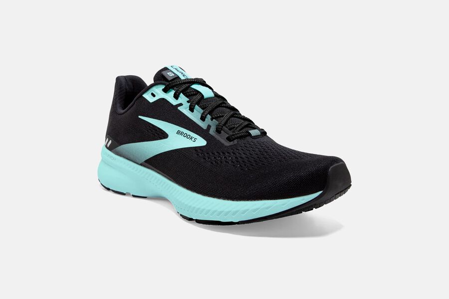 Brooks Launch 8 Road Running Shoes - Womens - Black/Blue - EN9543820